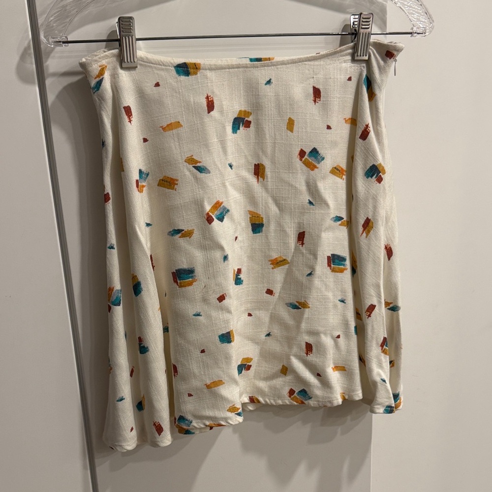 O'Neill Cream Skirt with Red, Blue, and Orange Accents